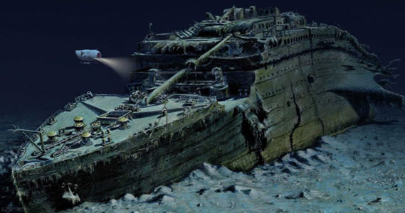 Titanic on the seafloor.